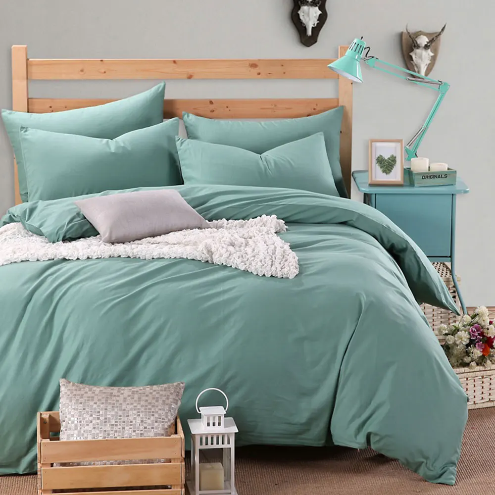 

Svetanya Nordic Green Turquoise Egyptian Cotton Bedlinens Ru Europe Queen King Family Size Set Fitted Sheet Duvet Cover Bedding