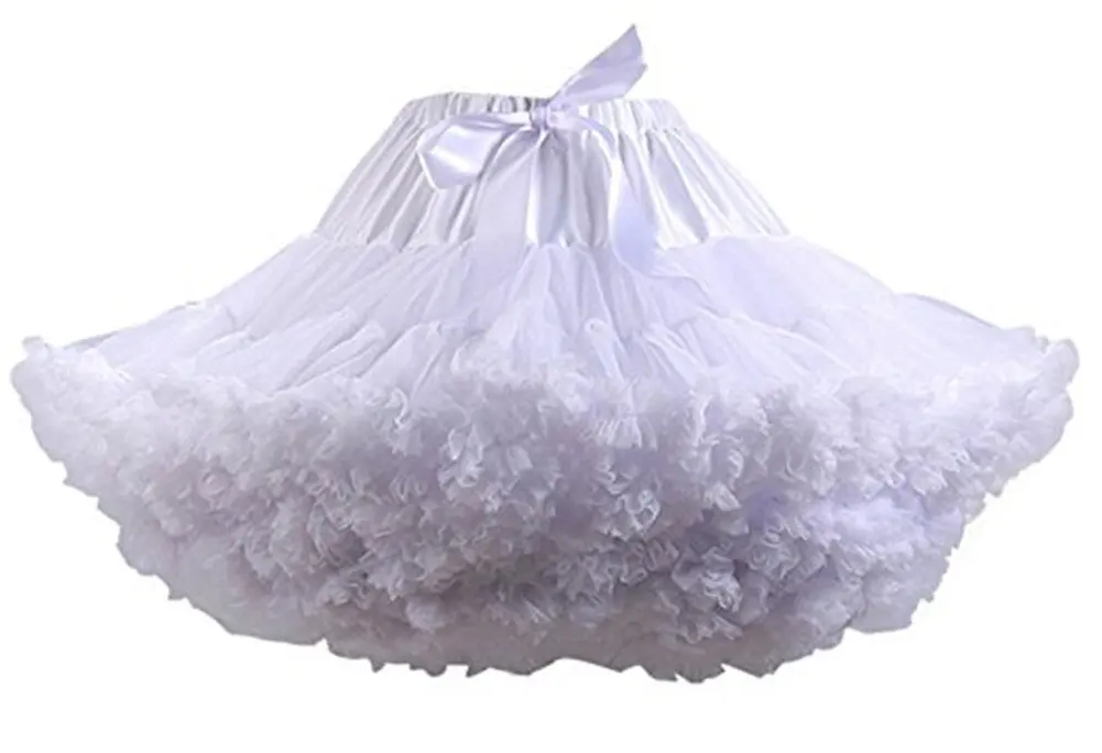 

Women's Pettiskirt 3-Layered Elastic Waist Chiffon Petticoat Puffy Tutu Tulle Skirt 2024