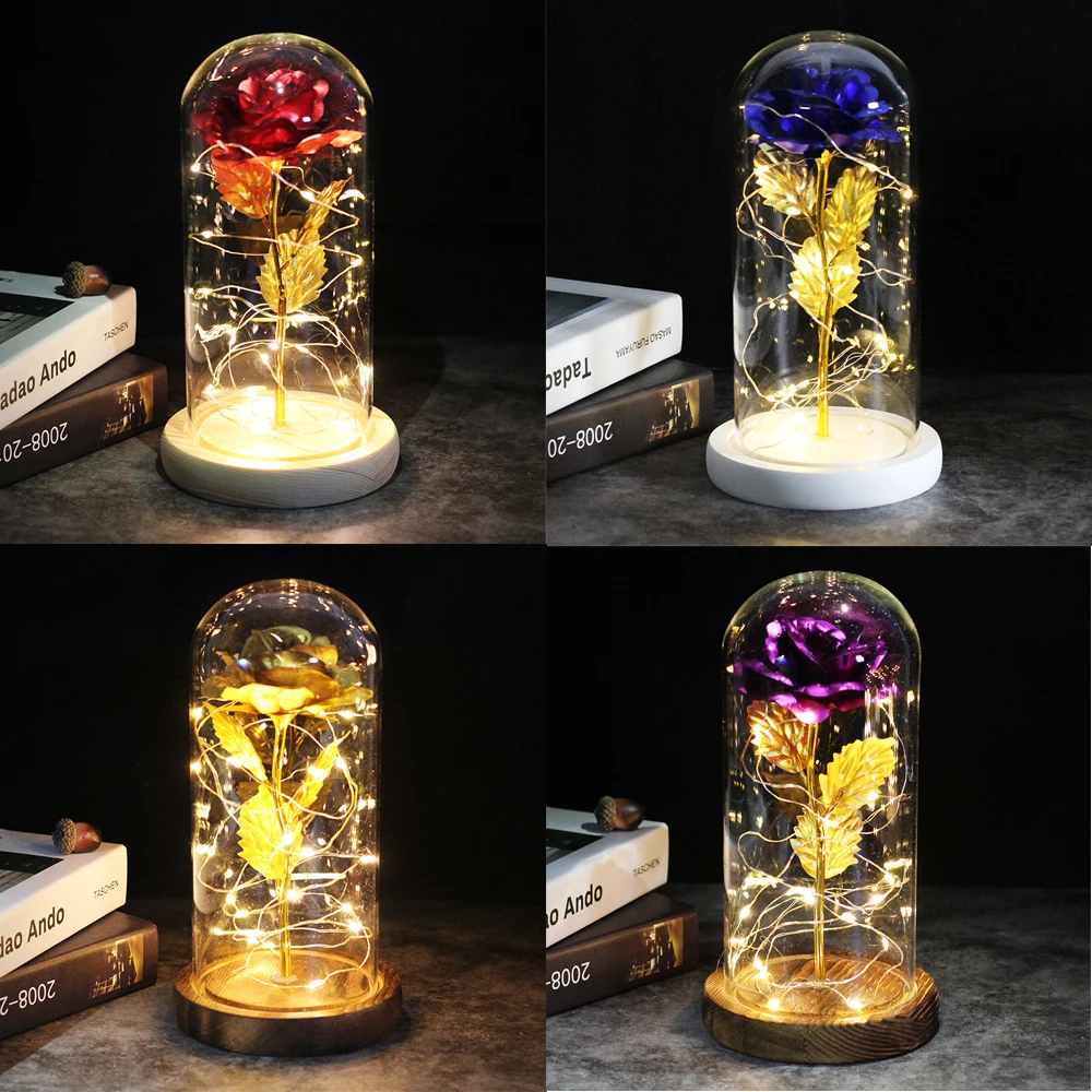 

Galaxy Rose Flower 24K позолоченная Фольга Золотой Розовый креативный Золотой Радуга Красавица и Чудовище Роза подарок на день Святого Валентина сва...