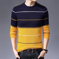 new fashion brand sweater mens pullover striped slim fit jumpers knitred woolen autumn korean style casual men clothes