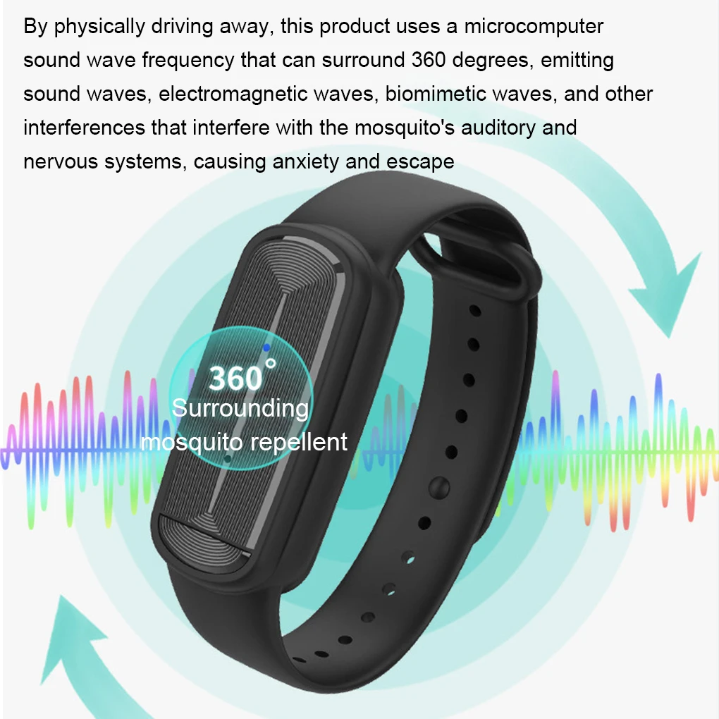 Многофункциональный наручный ремешок против комаров ультразвуковой