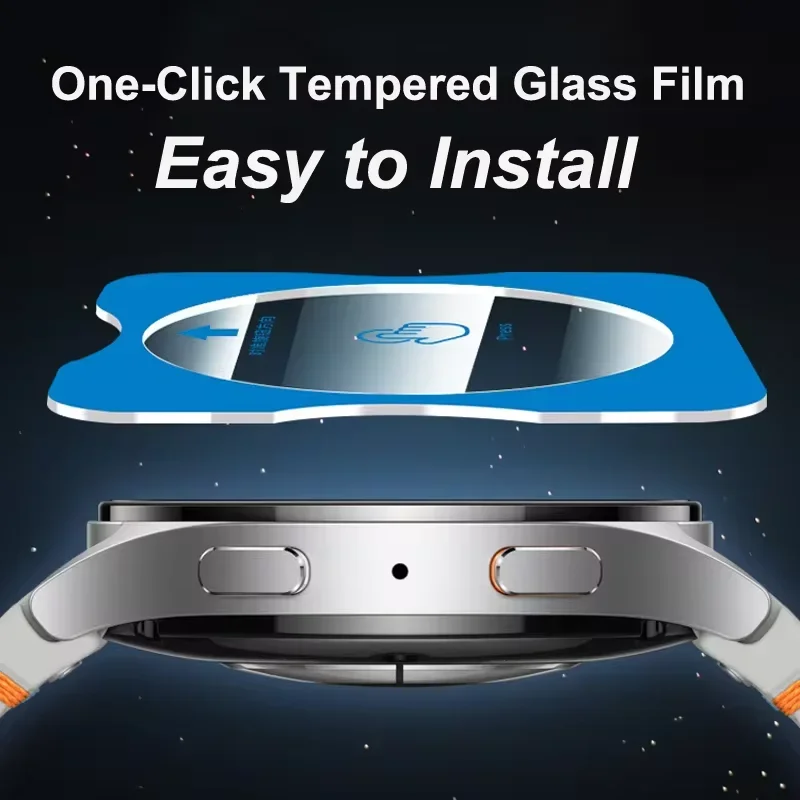 Фото Для Samsung Galaxy Watch 9/8/7/6/5/4 40 мм 44 мм 8 Classic Ultra 2/1/Ultra 2025 47 мм Защитная пленка из закаленного стекла для быстрой установки. №2