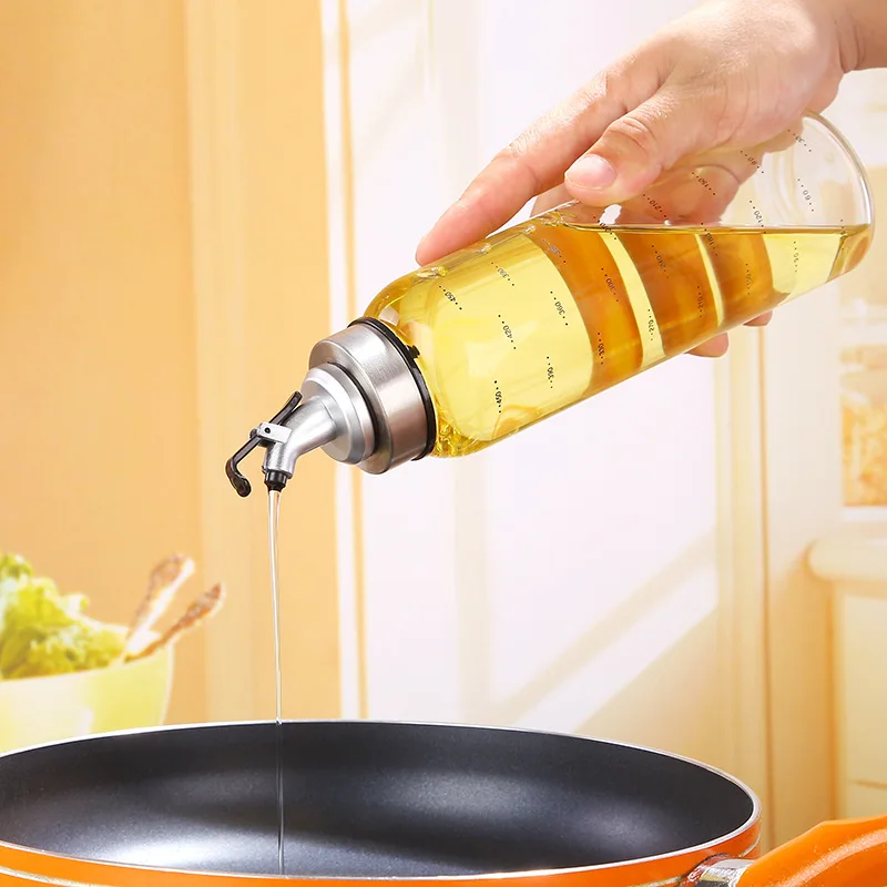 Cooking Seasoning Oil Bottle Sauce Bottle Glass Storage Bottles for Oil and Vinegar Creative Oil Dispenser for Kitchen Accessory