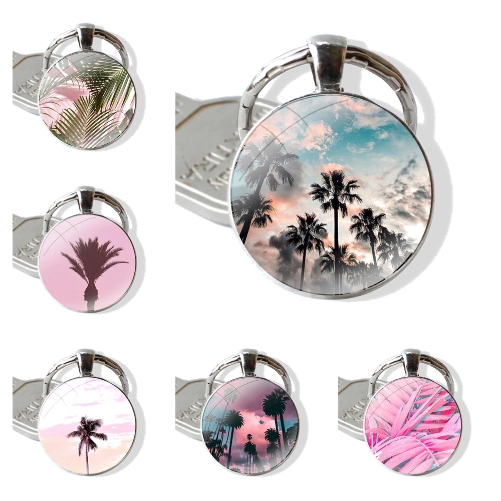 

Модный креативный брелок в виде розовых ладоней с мультяшным дизайном, автомобильные брелки ручной работы, стеклянный кабошон, брелок