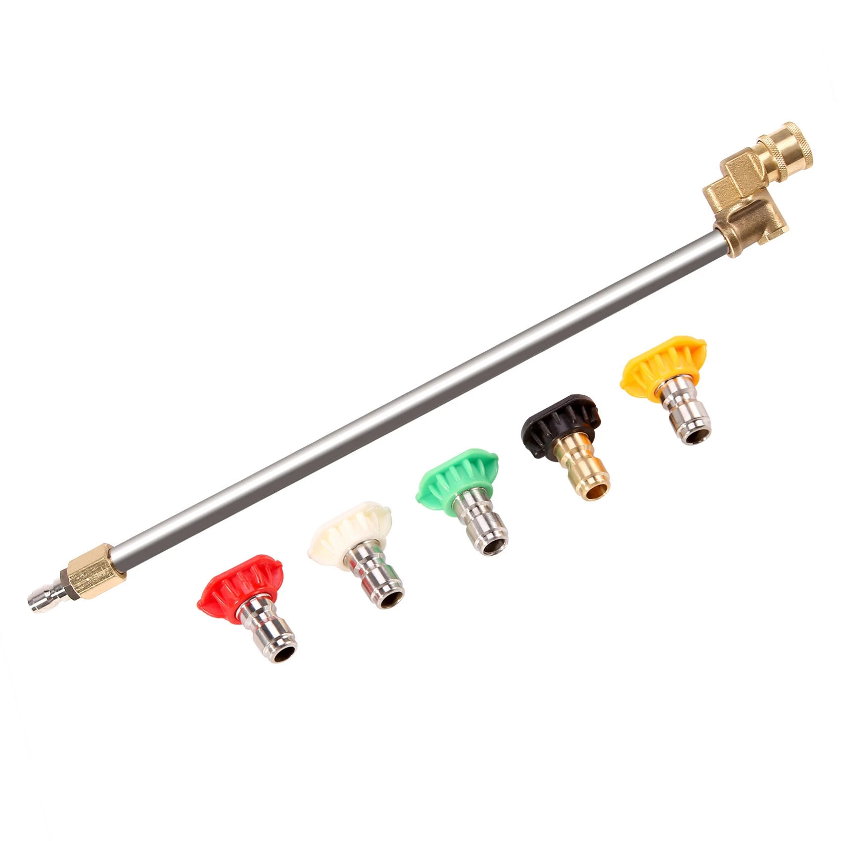 

Стержень для мойки высокого давления с регулируемым углом, 16-дюймовая распылительная трубка 180 градусов с 5-угловым поворотным адаптером бы...