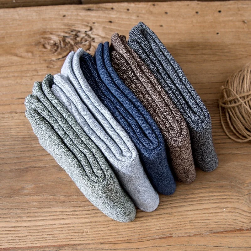 5 Pair Winter Men's Women Super Thick Warm Socks High Quality Harajuku Retro Snow Casual Antifreeze Wool Socks 2022 New