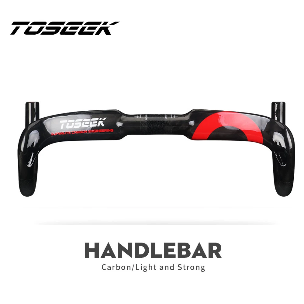 

TOSEEK Carbon Handlebar 31.8MM 400/420/440MM Ultralight Road Bicycle Handle Bent Bar Internal Routing Racing Bike Cycling Parts