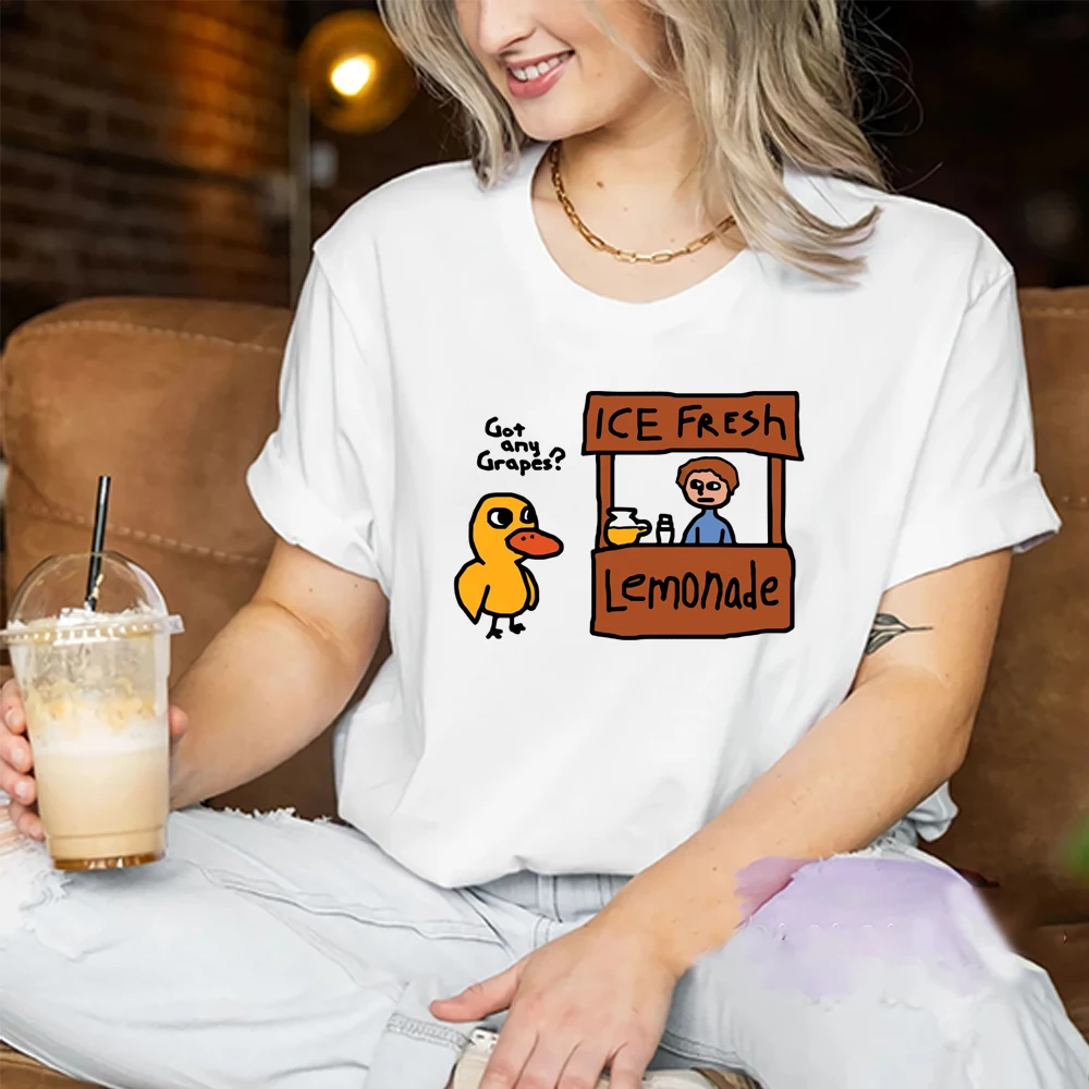 Duck Song Shirt Got Any Grapes Ice Fresh Homemade Lemonade Stand Meme T-shirt Funny Iconic YouTube Duck Graphic Tee Hipster Tops