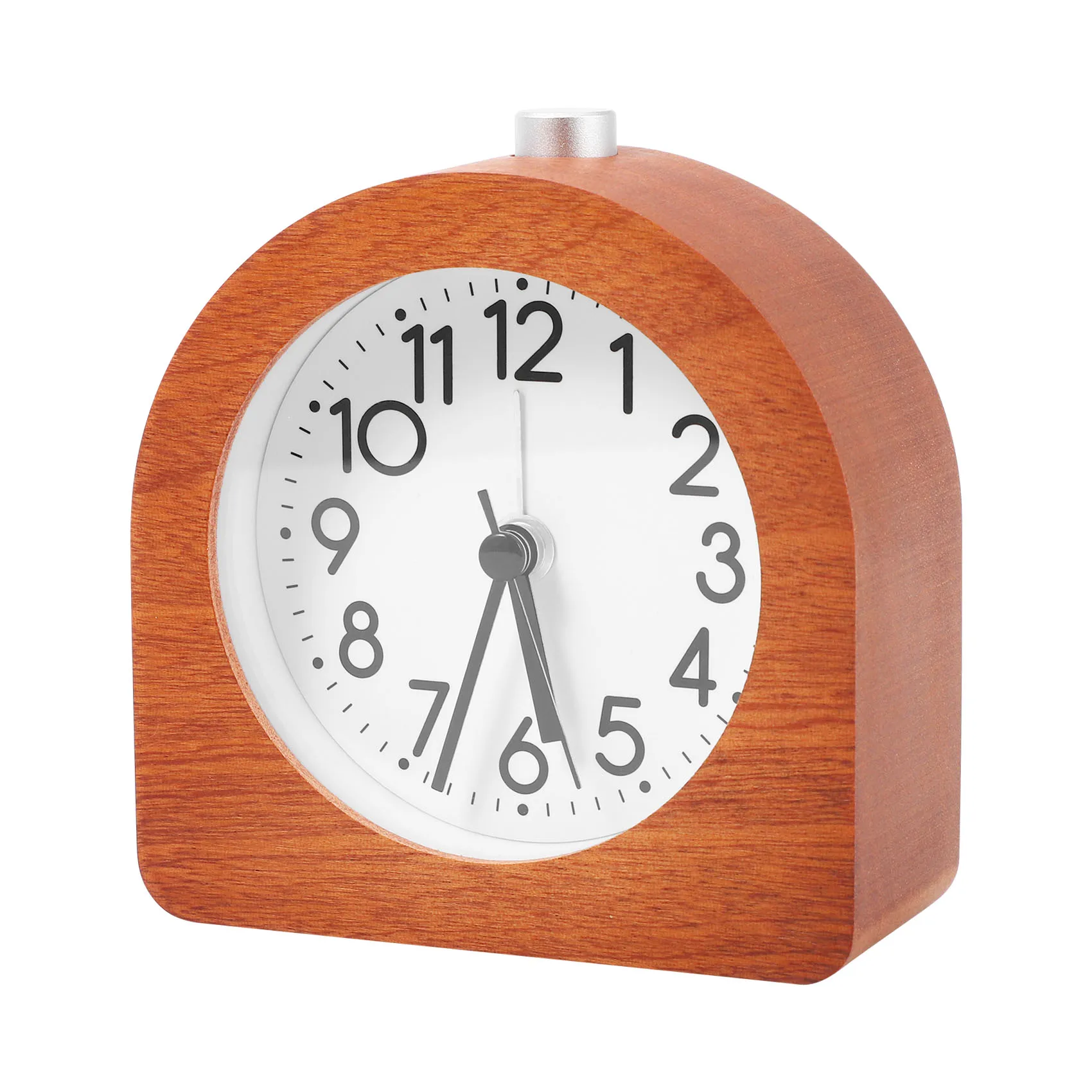 Without Ticking Retro Wooden Alarm Clock With Dial Alarm Light Quiet Table Clock With Snooze Function A