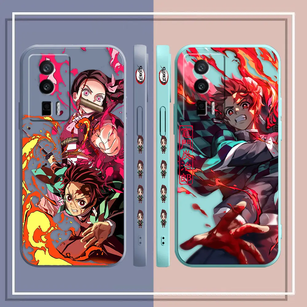 Case For Redmi K60E K60 K50 K40S K40 K30 K20 12C 10C 9A 9 8 10X 10 Pro 4G 5G Gaming Case Fundas Shell Anime Tanjiro Demon Slayer