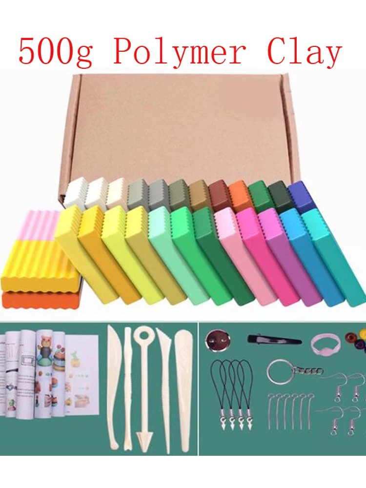 

500g Polymer Clay 24 Colors Light DIY Molding Craft Oven Baking Plasticine Gift Kids Playdough Modeling Clay Toy For Children