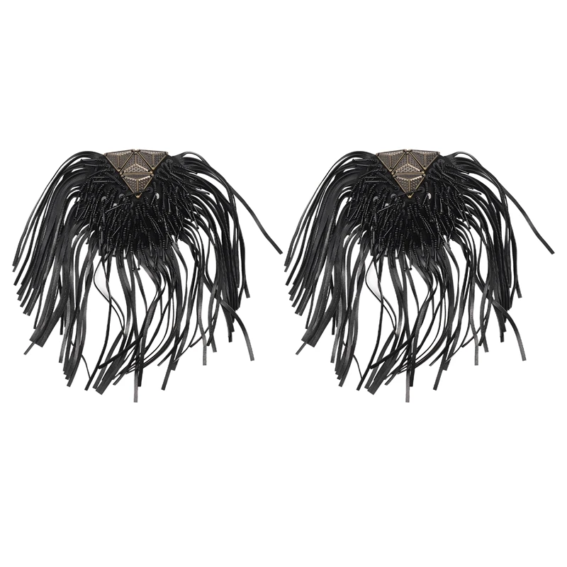 

2 Pcs Creative Clothing Accessories Jewelry Suit Jacket Chain Tassel Patch Epaulette Shoulder Bag Luggage Shoes Beaded Shoulder