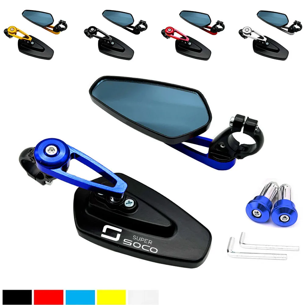 

7/8"22MM Motorcycle Mirror CNC Aluninum Handlebar End Rearview Side Mirrors For SUPER SOCO CPX CUX TC 50/MAX/WANDERER TS