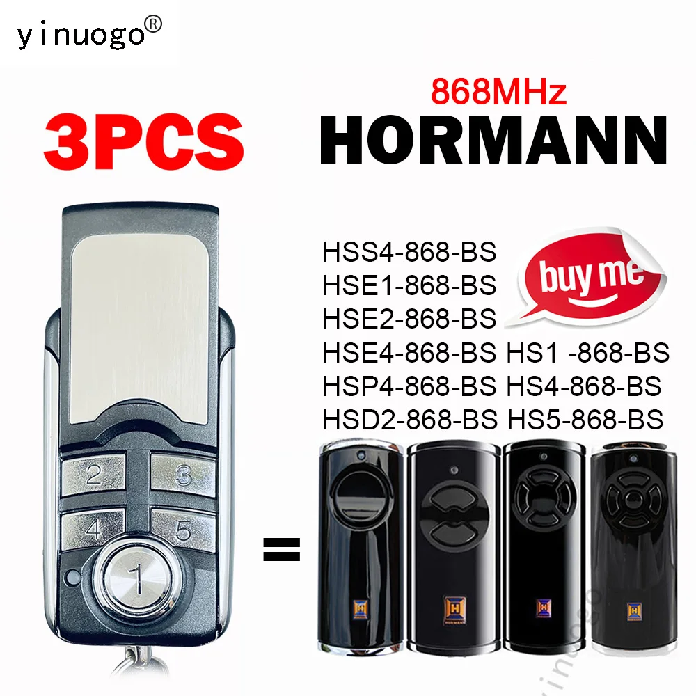 

3PCS HORMANN HSE2 HSE4 HSE5 868 BS Remote Control HORMANN HSE 2 4 5 868.3MHz Garage Gate Remote Control 868MHz