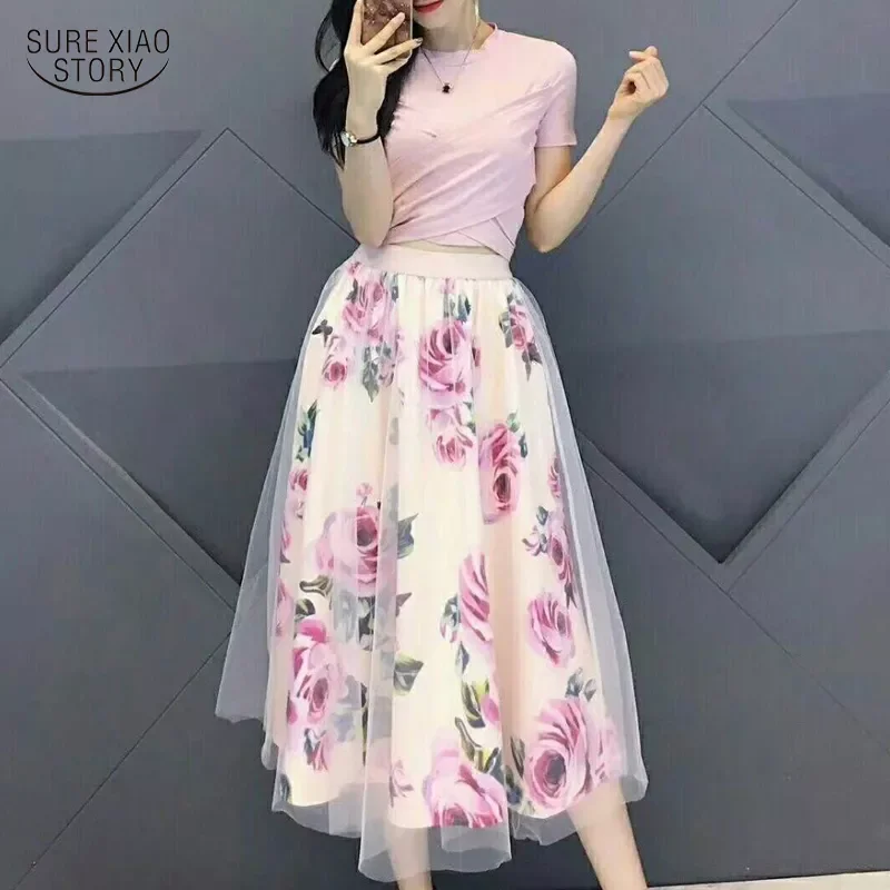 

Женская шифоновая юбка с коротким рукавом, средней длины