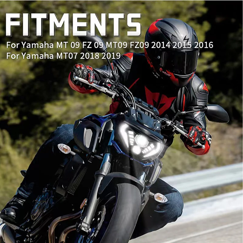 E24 Mark MT07 MT09 Мотоциклетные светодиодные фары в сборе для 2018 2019 Yamaha MT 09 FZ FZ09 2014-2016
