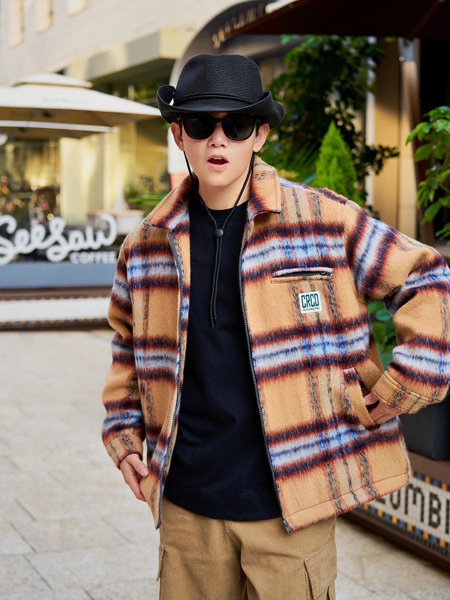 Cookawu2024 Осенне-зимняя цветная клетчатая стеганая хлопковая укороченная куртка на