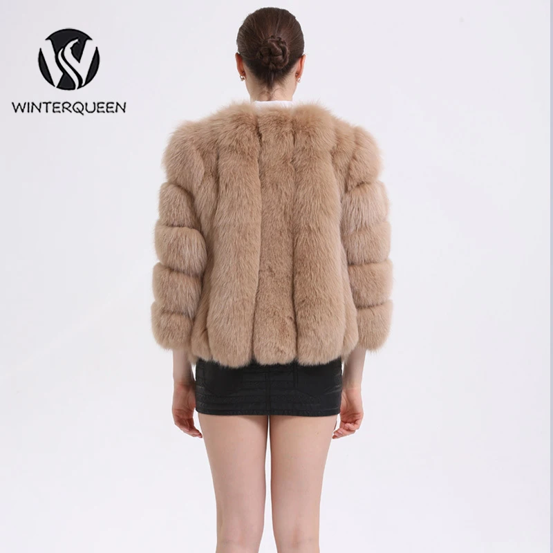 Natural Fox Coat Women Winter Warm Plus Size Fur Coat Women Genuine Real Fox Fur Jacket Custom Plus Size Coat enlarge