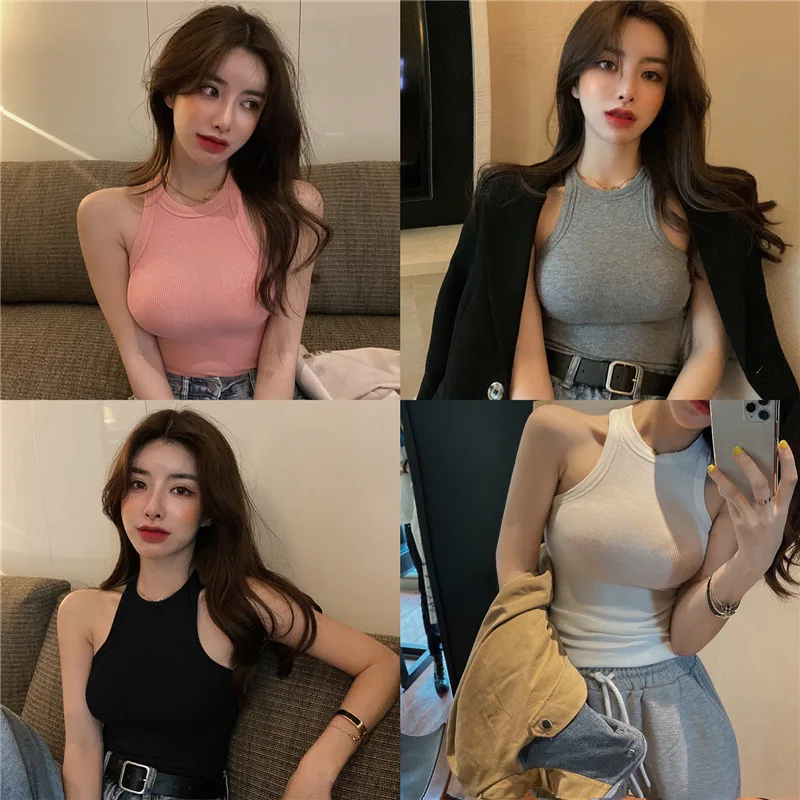 

Slim short halterneck vest women Spring/Summer 2021 inside and outside wear sleeveless bottoming shirt top women