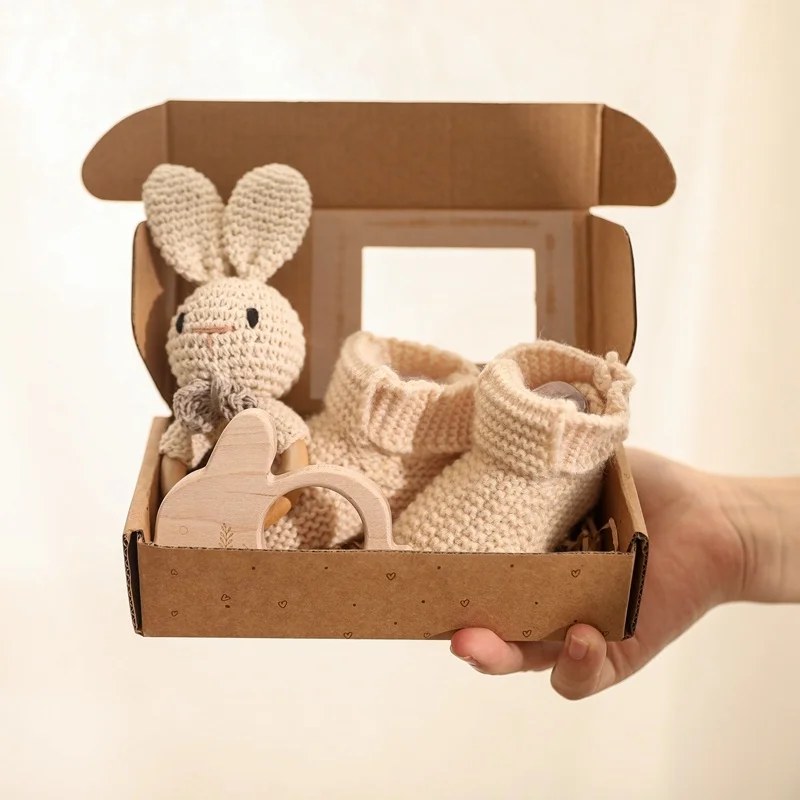 

Ensemble De Jouets En Bois Pour Bébé, 3 Pièces, Anneau De Dentition En Crochet, Accessoires De Photographie, Cérémonie De