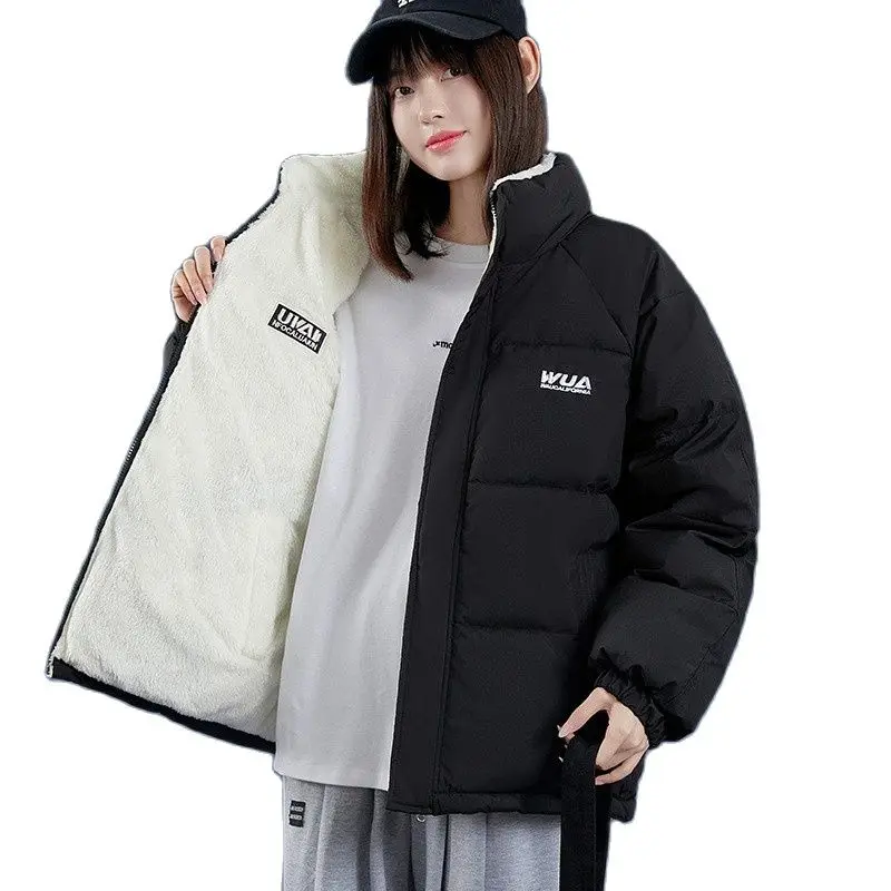 HOT New Park giacche invernali spesse su due lati 2022 moda donna Casual giacca con colletto alla coreana in velluto di agnello sciolto
