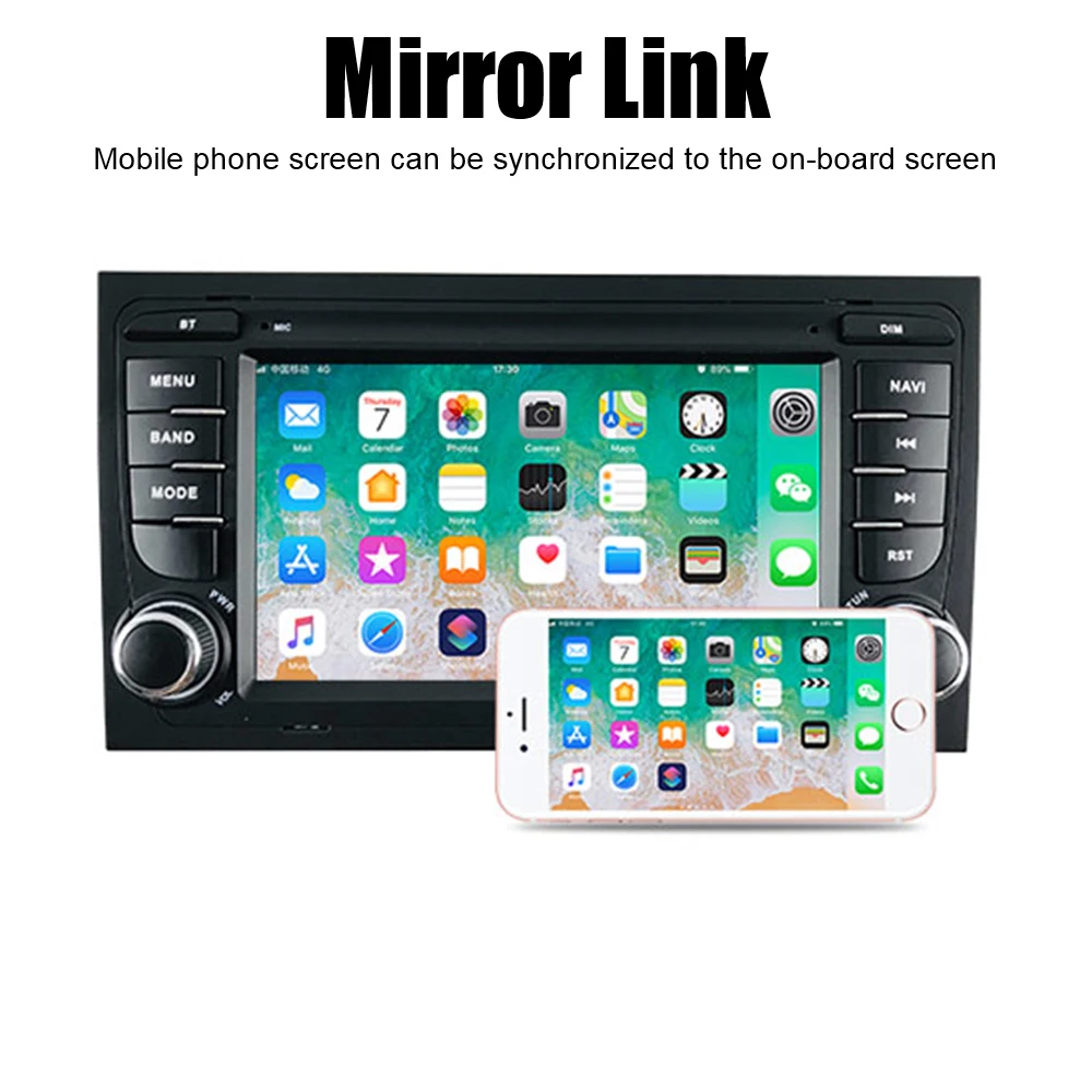 Mirror Link Android 10 сенсорный экран GPS Bluetooth WiFi Громкая связь 2 Din 7-дюймовый MP5 плеер