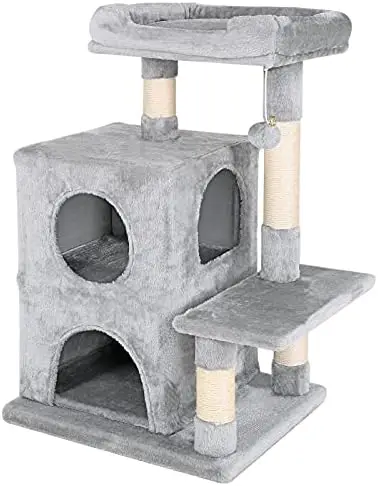 

lionto Árbol rascador para Gatos Altura 80 cm, Gris Claro