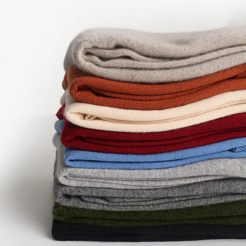 Men Winter Fall Turtleneck Cashmere Long Sleeves Sweater Autumn Clothes Fashion Classic Knitwear Warmth Solid Pullover Sweaters