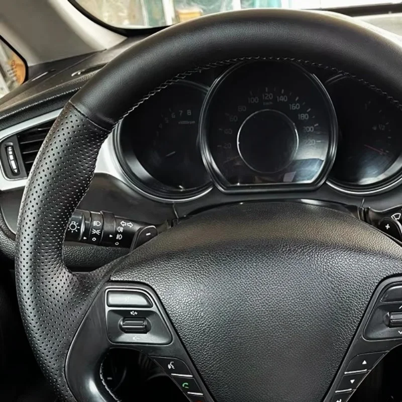 Оплетка рулевого колеса для Kia K3 2013 K3S 2014 K2 Rio 2015 2016 Cerato 2013-2017 Ceed 2012-2017 искусственная