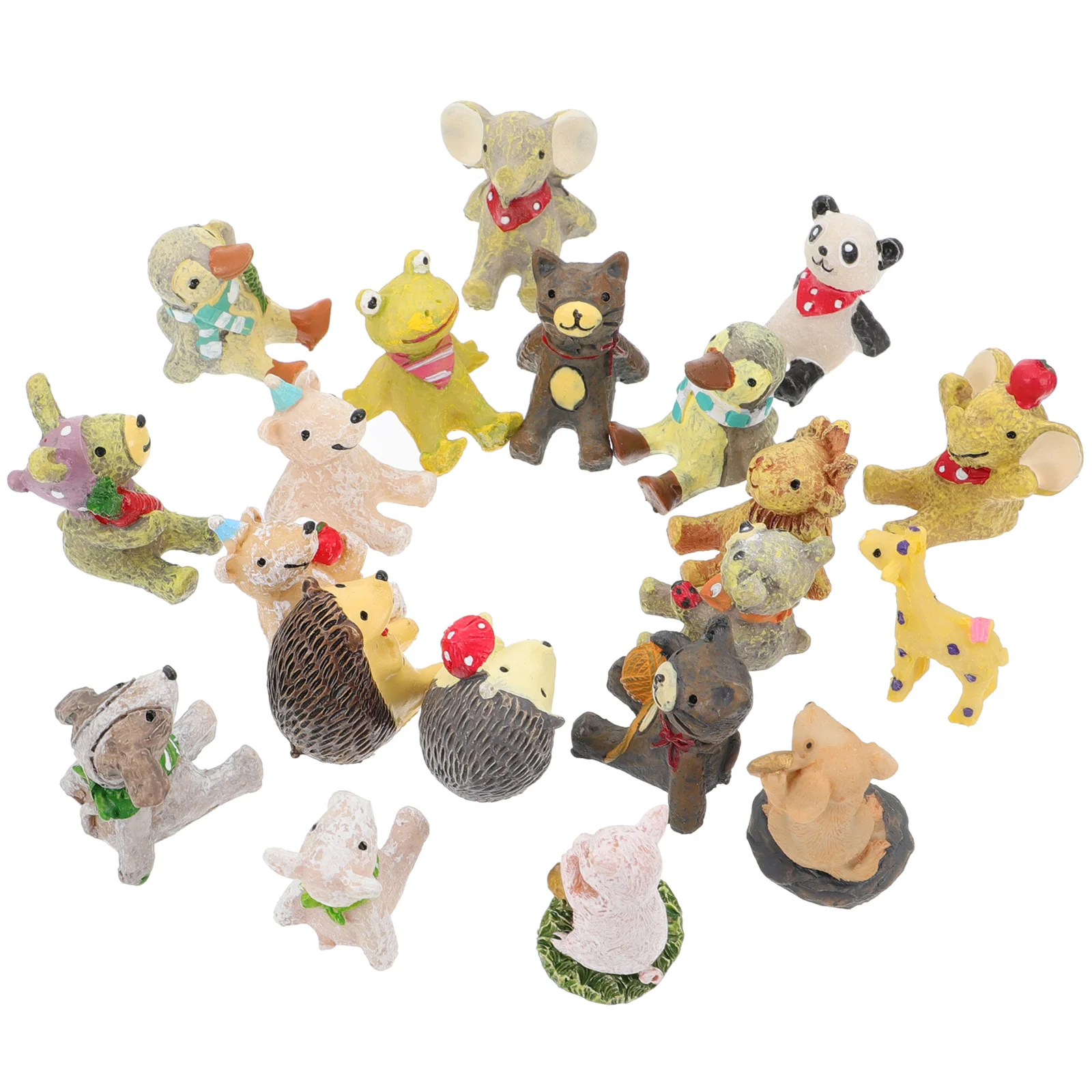 

20Pcs Mini Animals Figurines Ornaments Potted Plant Adornments Bonsai Accessory