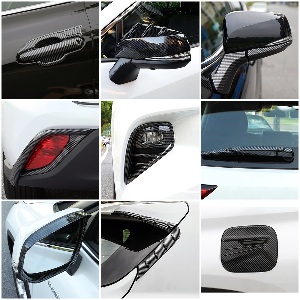 

For Toyota Highlander XU70 2022 Car Exterior Part Modify Carbon Fiber Color Accessory Refit Cover Trim Protect Decorate Sticker