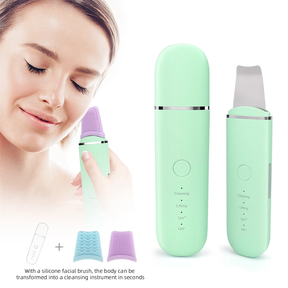 

Ultrasonic Skin Scrubber Vibration Face Spatula Blackhead Remover Facial Scrubber Shovel Clean Cavitation Peeling Facial Lifting