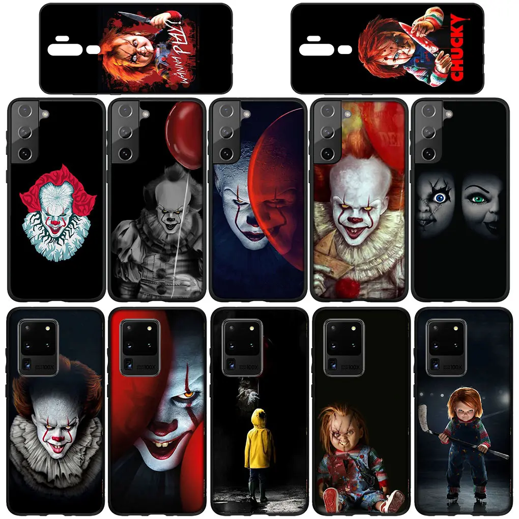 Детский чехол changky Pennywise It Stephen King's для Samsung Galaxy S24 S23 Fe Ultra Plus A55 A35 A24 A25 A15 A05 M55 M15