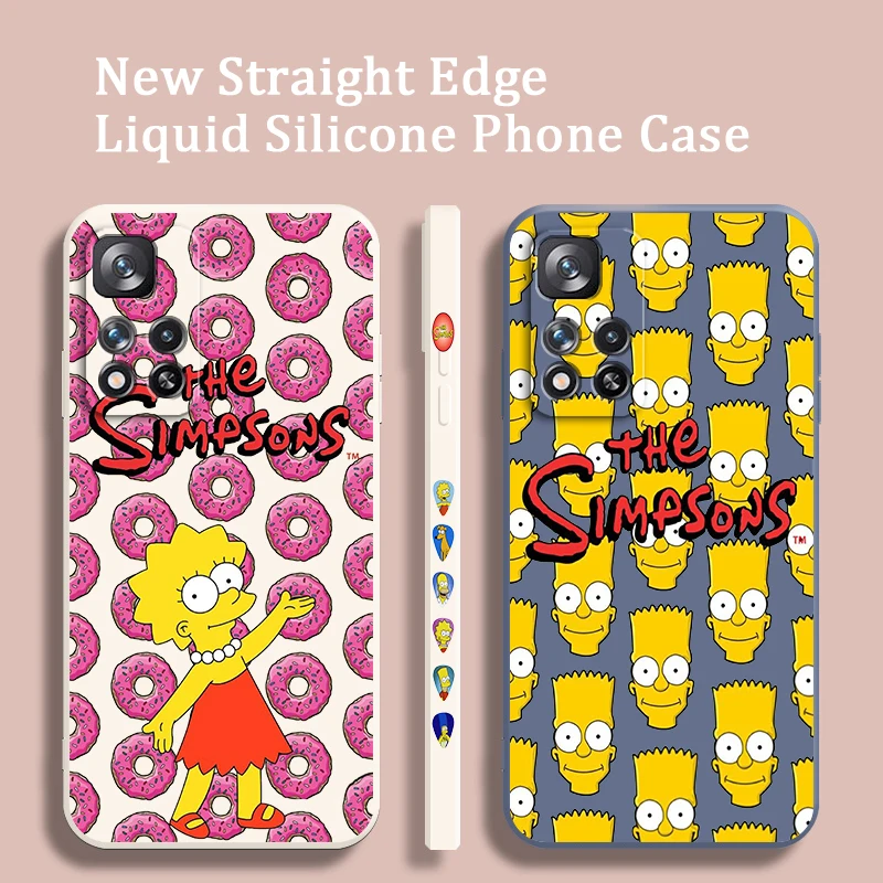 

Cute The Simpsons Cartoon Liquid Left Rope Phone Case For Xiaomi Redmi Note 12 11 11T 10 10S 9 9S 9T 8 8T Pro 4G 5G Cover