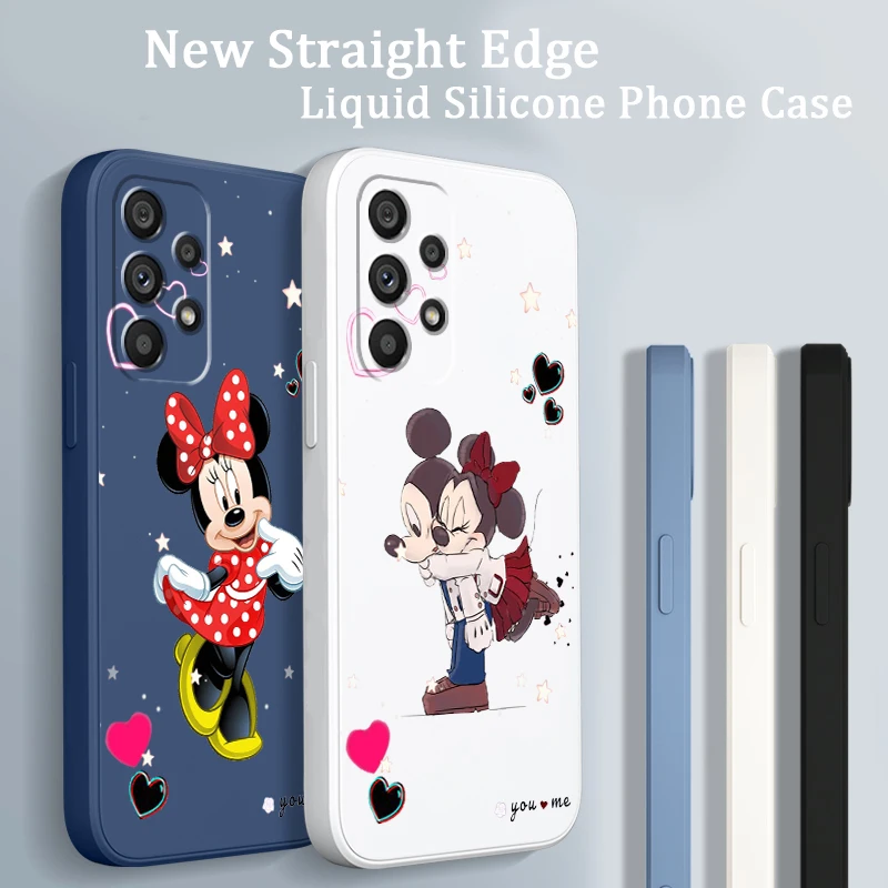 

Mickey Minnie Disney Cute Art Liquid Rope Phone Case For Samsung A73 A72 A71 A52 A53 A54 A51 A42 A34 A32 A14 A21 A13 A04 A03