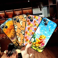 cute winnie the pooh for apple iphone 13 12 11 pro max 13 12 mini x xr xs max se 5 6 6s 7 8 plus phone case silicone cover soft