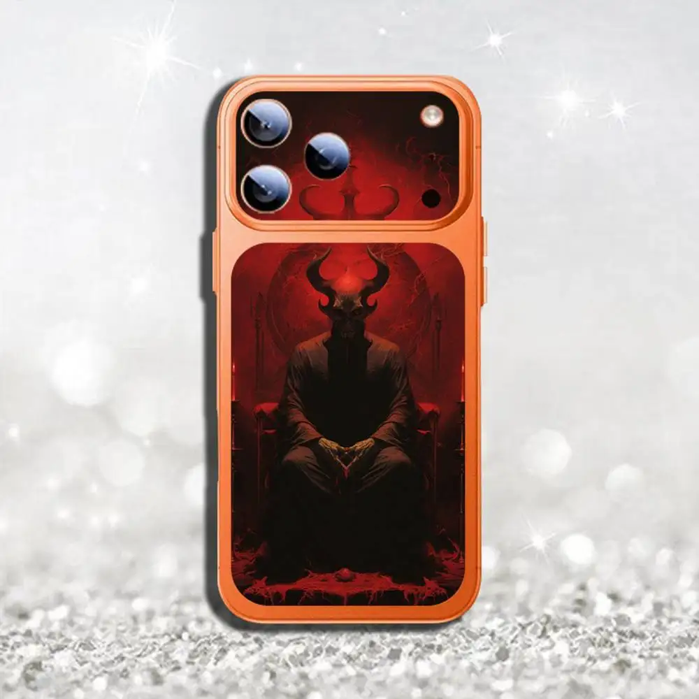 Фото Защитная 3D-пленка-наклейка с цветным рисунком «Дьявол Сатана» для iPhone 17 Pro Max/17 Pro, полное покрытие №2