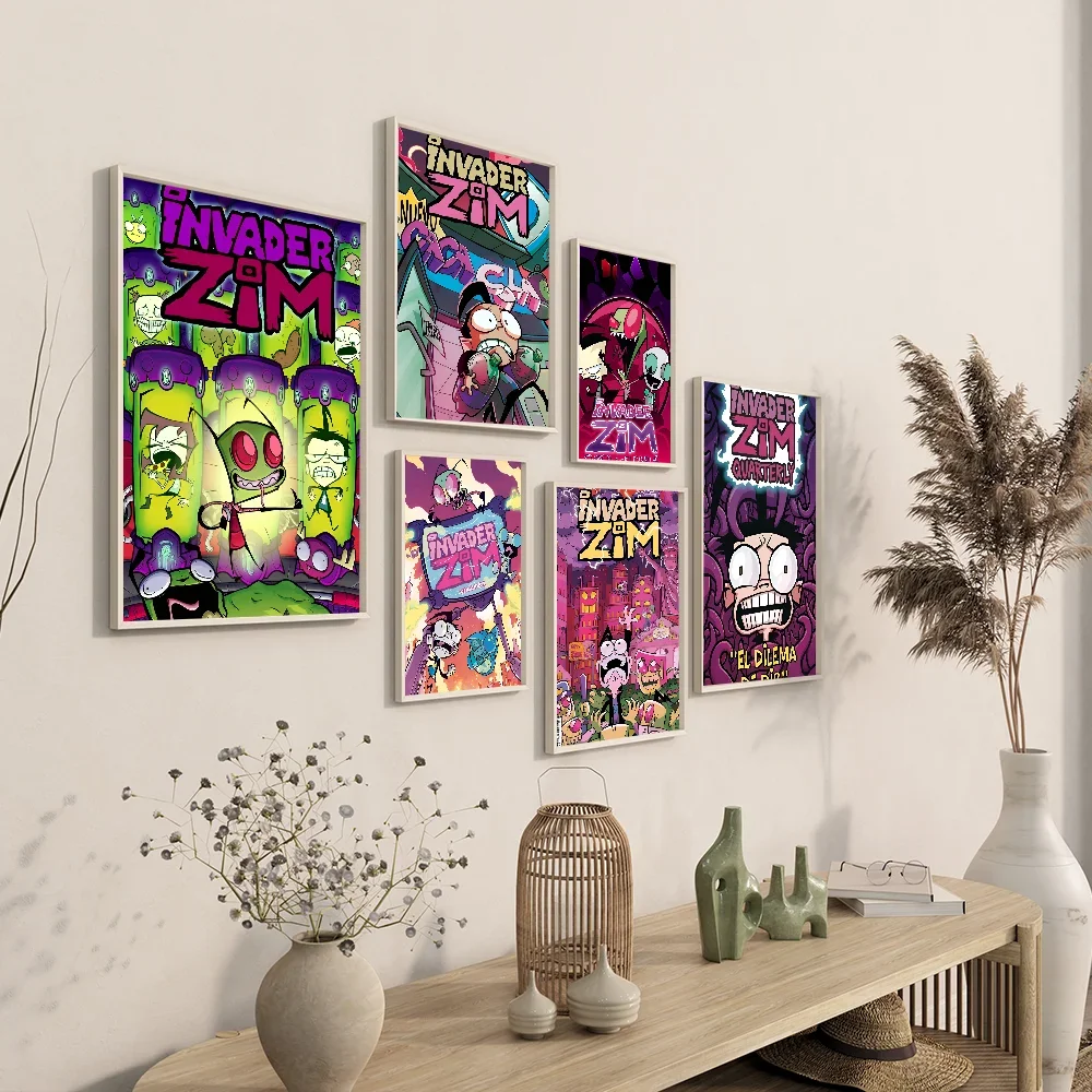 I-Invader Z-Zim Высококачественный Мультяшный Постер HD Цифровая Печать Настенное