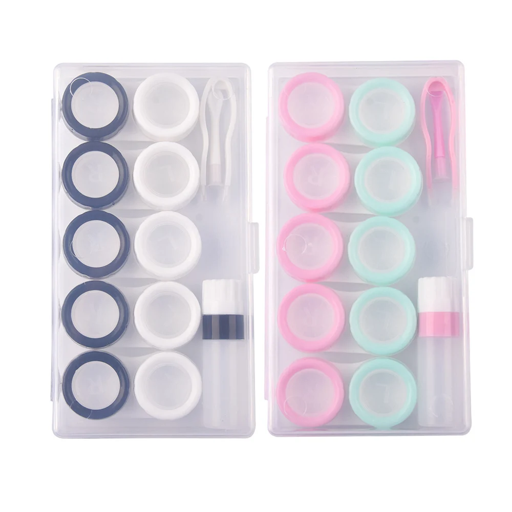 

5 Pairs Beauty Pupil Soak Container Lenses Box Contact Lens Case Eye Contact Lens Box Women Travel Contact Lenses Case