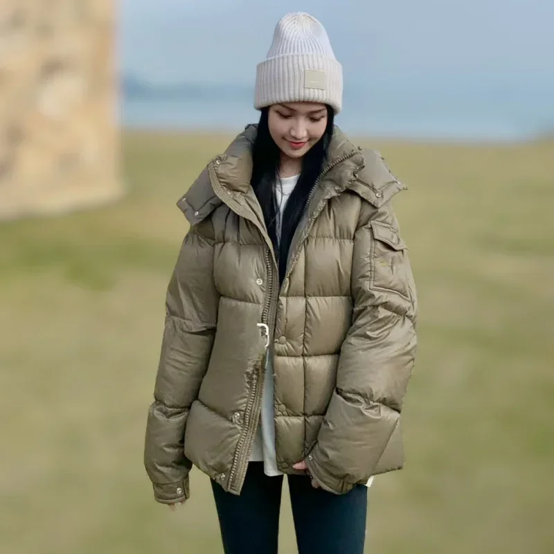 Moncl * r однотонная ветрозащитная укороченная пуховая куртка унисекс зимний