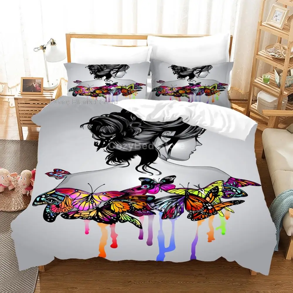 

Butterfly Girl Bedding Set Fashion Ins 3d Duvet Cover Sets Comforter Bed Linen Twin Full Queen King Single Size Dropshipping