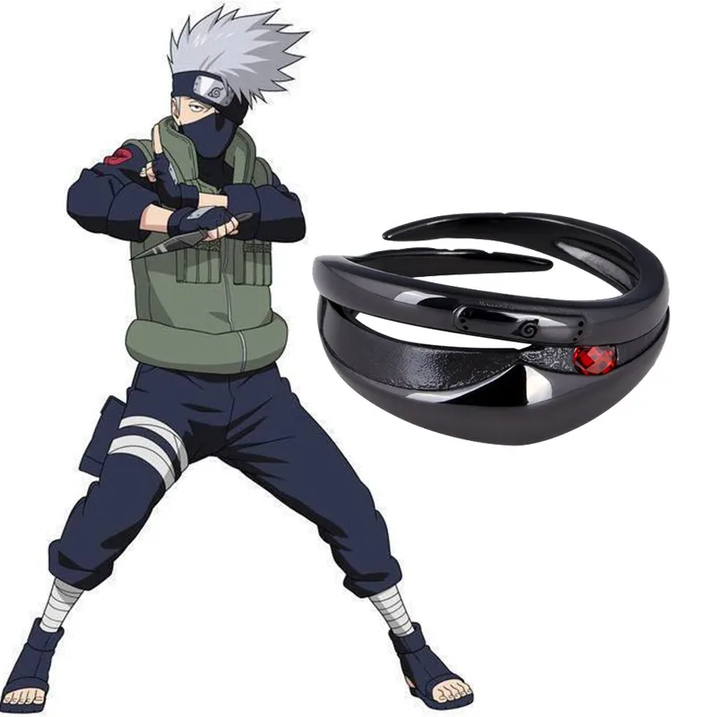 

Аниме ювелирные изделия Hatake Kakashi 925 пробы Серебряное регулируемое кольцо с маской косплей аксессуар для мужчин кольца на палец рождественск...