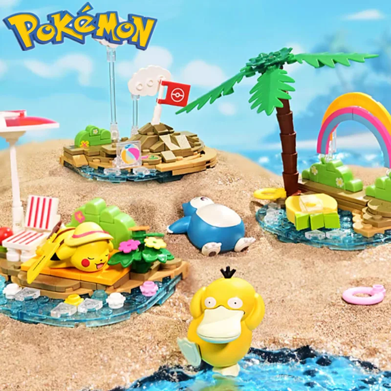 

Pokemon scene model Kawaii children's toys birthday gift Pikachu Eevee Psyduck Snorlax Pichu hand-made desktop decoration