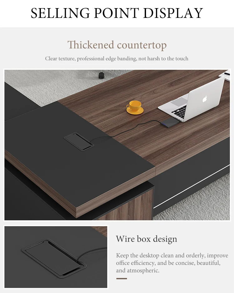 Роскошная современная офисная мебель стол компьютерный руководителя L-образный