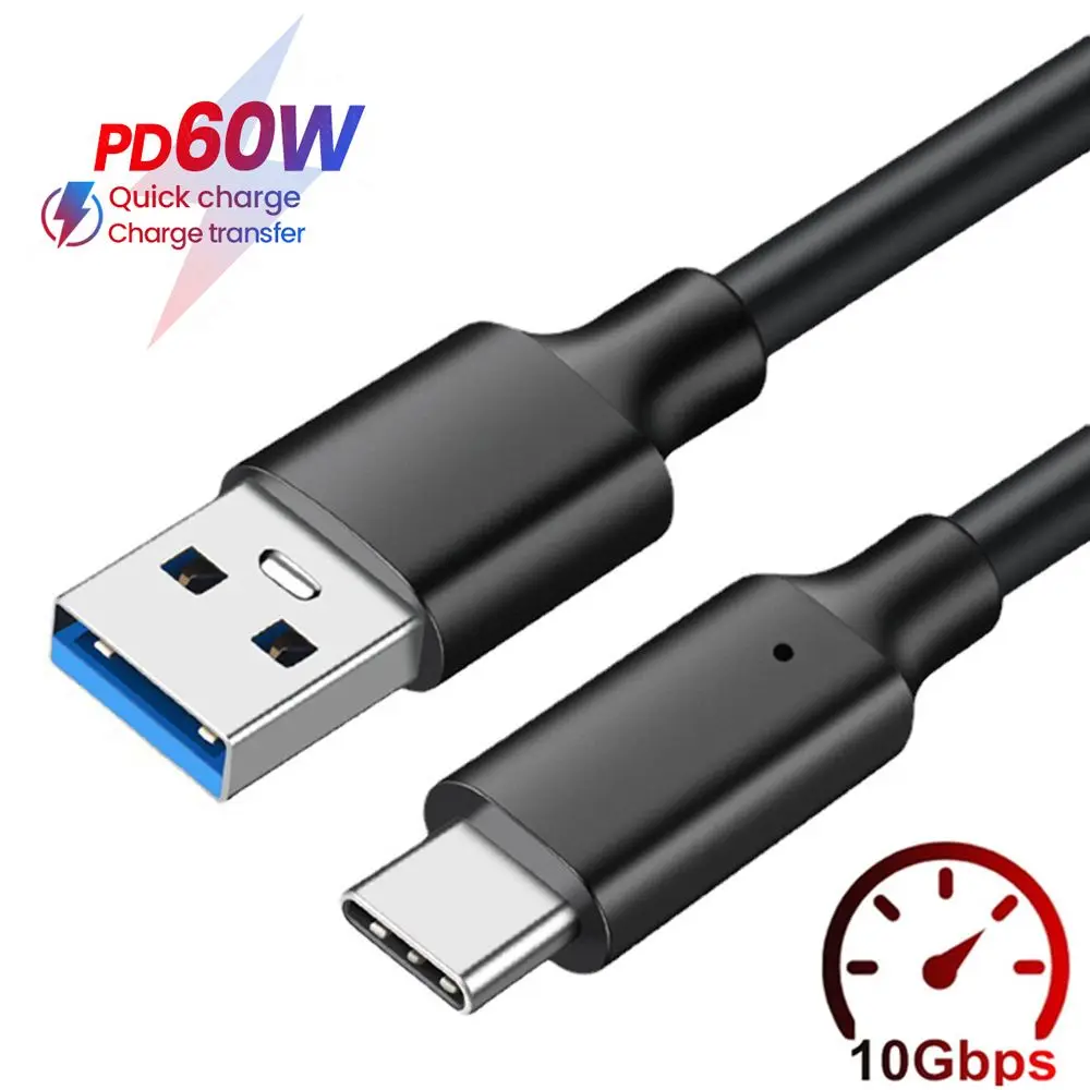 

SSD Cord USB C QC 3.0 10Gbps Gen2 Fast Charging USB 3.2 Data Transfer Type-C Cable