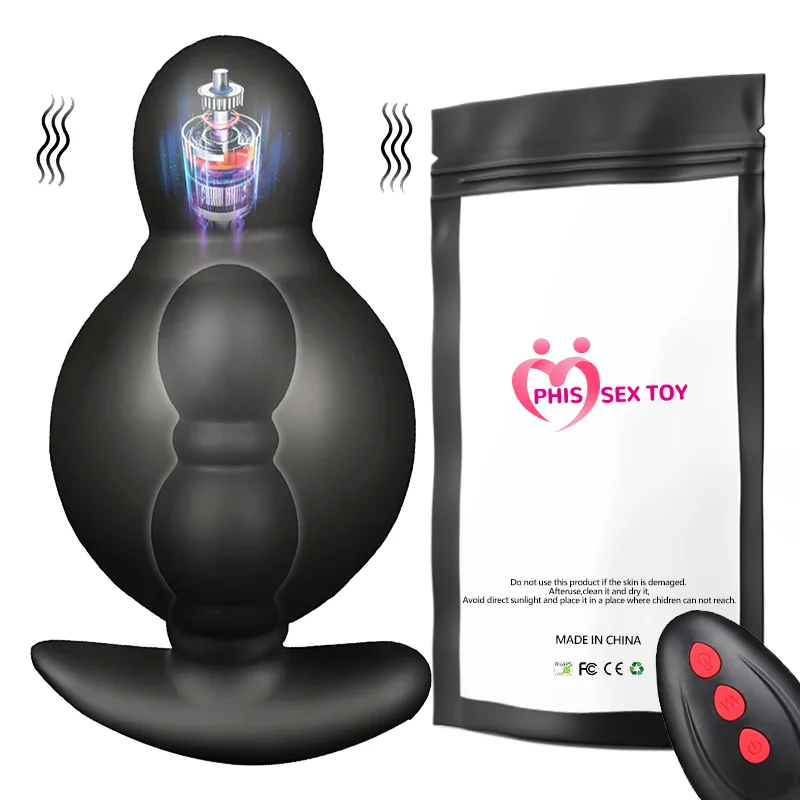 IPHISI Wireless Remote Male Prostate Massager Inflatable Anal Plug Vibrating Butt Plug Anal Expansion Vibrator Sex Toys For Men