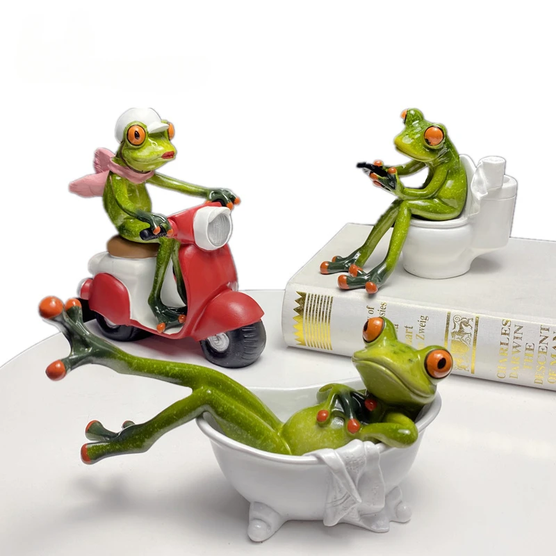 

1 Pcs Resin Leggy Frog Figurines Nordic Creative Animal Statues for Interior Sculpture Home Desktop Living Room Decor Free Shipp