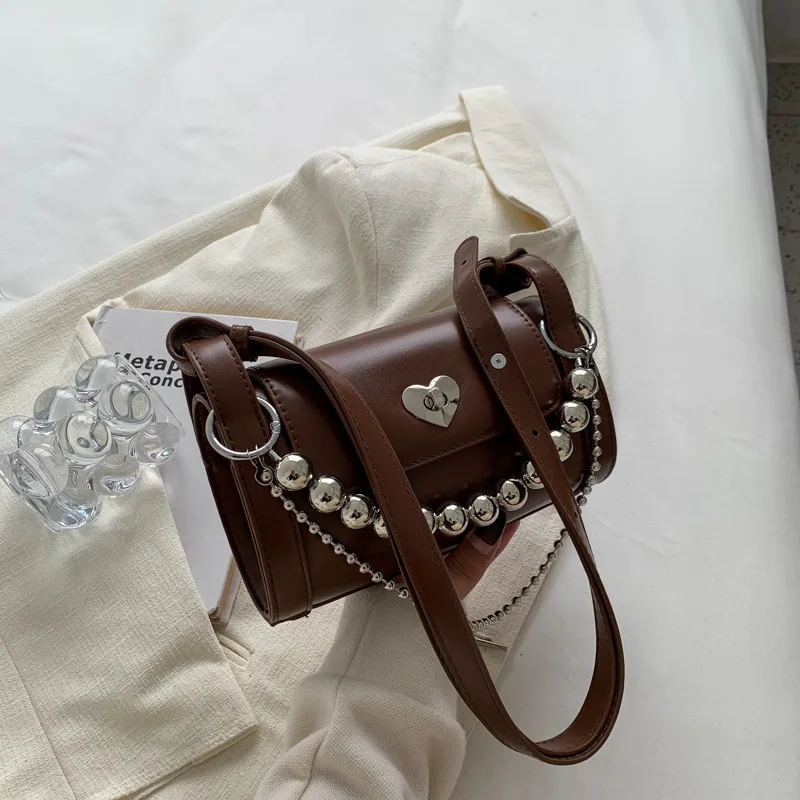 

Vintage Winter Chain Small Bag Women 2023 New Simple Small Square Bag Casual Versatile One Shoulder Crossbody Designer Bag