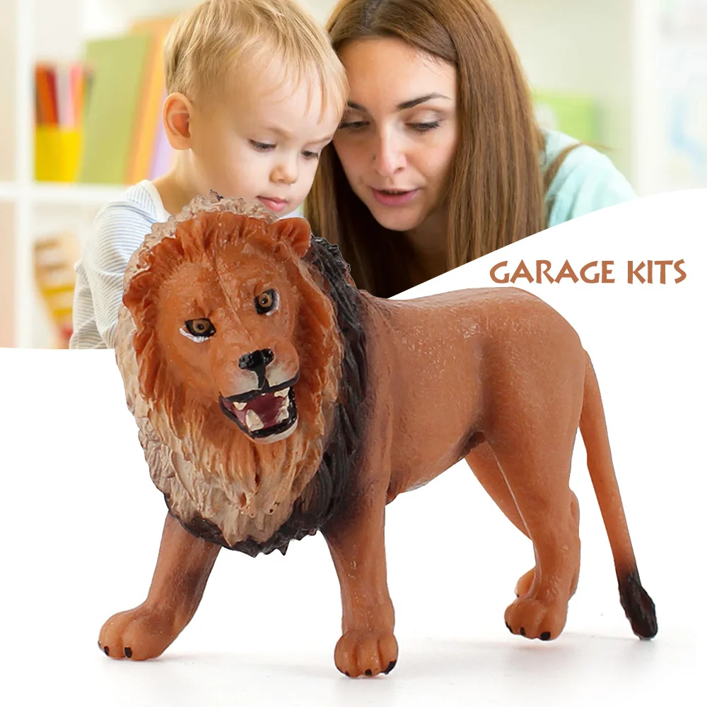 

Lion Solid Action Figure Desktop Decorative Ornament Collection Gift for Fans Home Decoration Micro Landscape Animal Model B99
