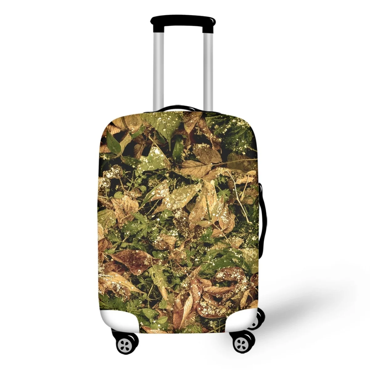 

Twoheartsgirl Camo Realistic Tree Forest Elastic Luggage Cover Protector Washable Trunk Case Anti-dust Suitcase Covers Zippper